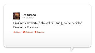 Illustration for article titled Twitter Is Pretty Sure Bioshock Infinite Has Become Duke Nukem Forever